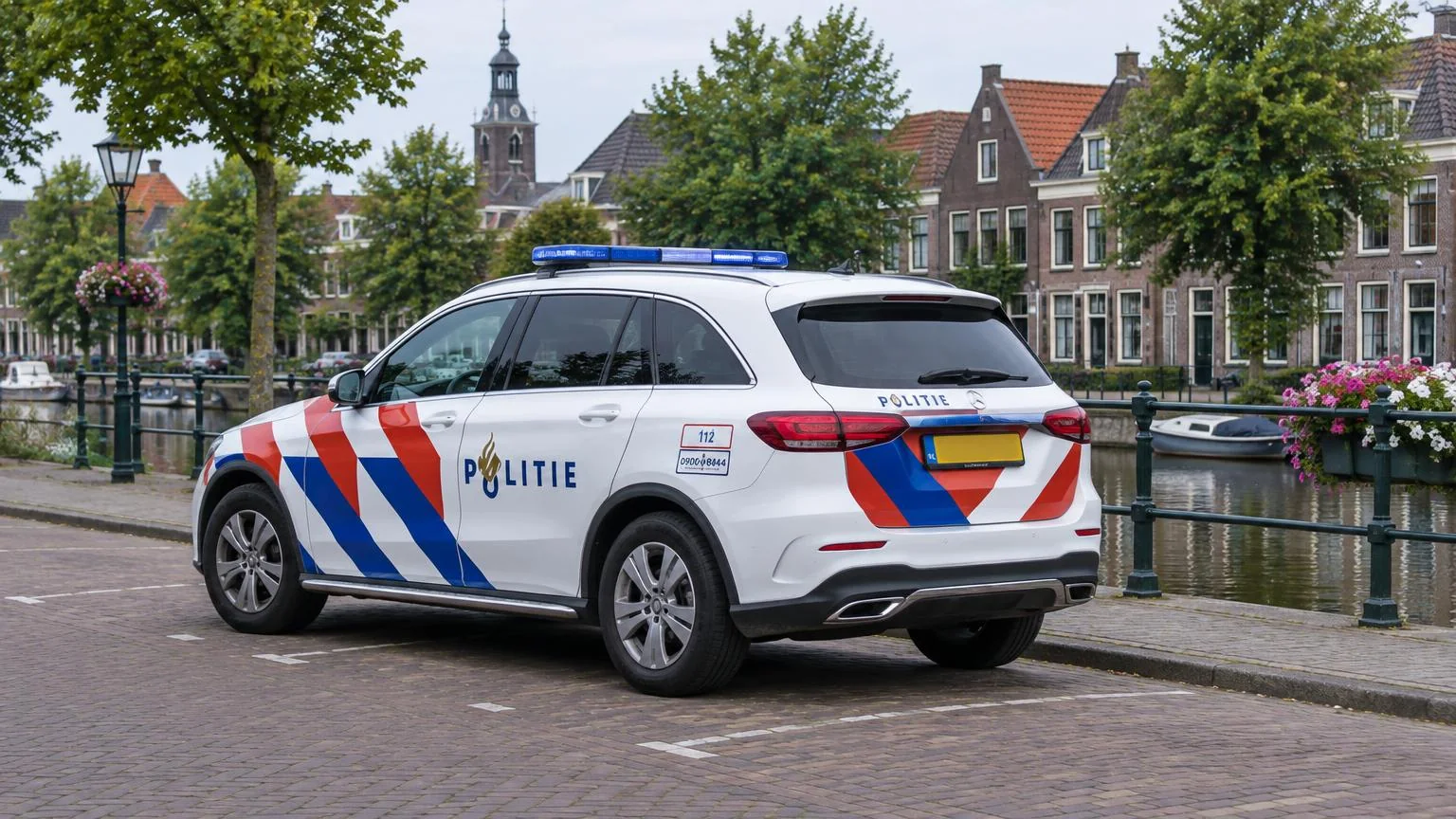 AI-gegenereerde illustratie van een Nederlands politievoertuig